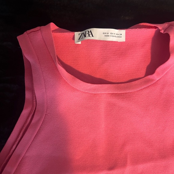 Zara Hot Pink Ribbed Tank Top - Picture 2 of 2